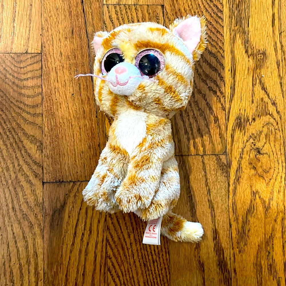 TY BEANIE BOOS TABITHA CAT PINK GLITTER EYES EC
